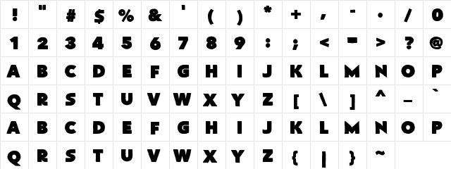 FlatBread Medium  glyph index