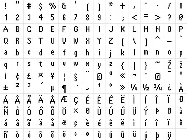 FFF Lighthouse Extended Regular  glyph index