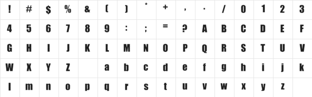 Dot Me Spot Me Regular  glyph index