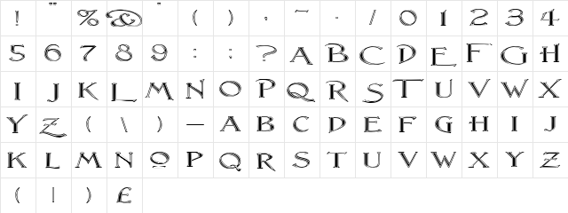 Lightfoot Fluted Extra-expanded Regular  glyph index