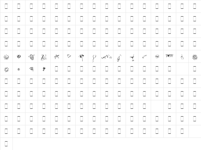 Party Pi LET Plain  glyph index