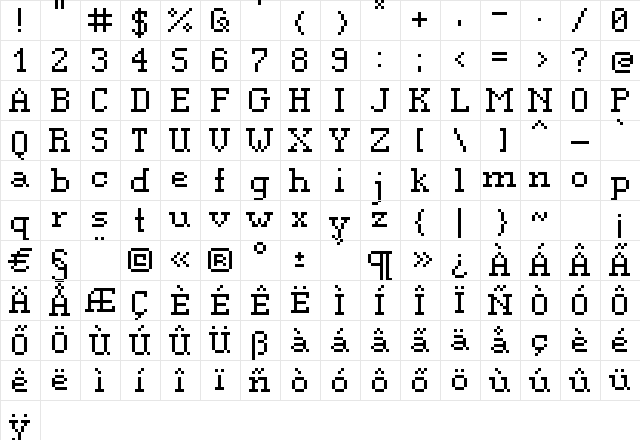 Cr-04 Regular  glyph index