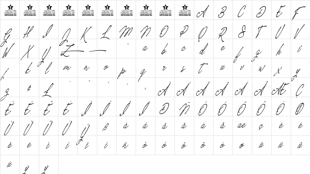 Magic Touch Personal Use Regular  glyph index