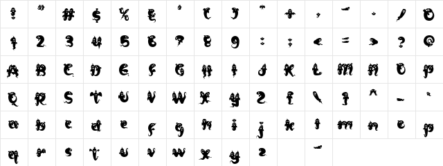 Funboo Regular  glyph index