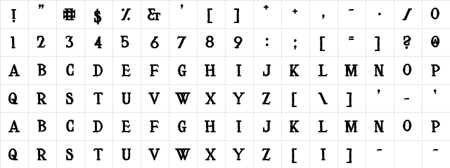 Le Voyage Dans La Lune Regular  glyph index