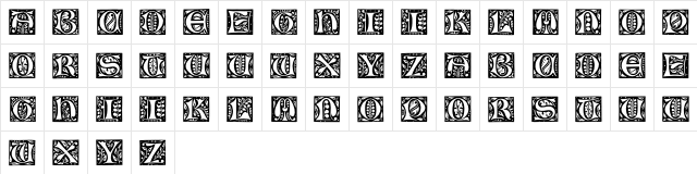 Gotische Initialen Regular  glyph index