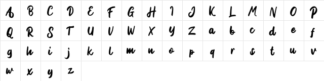 Delich FREE Regular  glyph index
