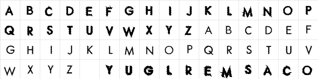 Ripple Crumb Regular  glyph index