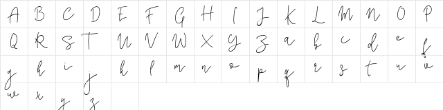 Corline Signature Regular  glyph index
