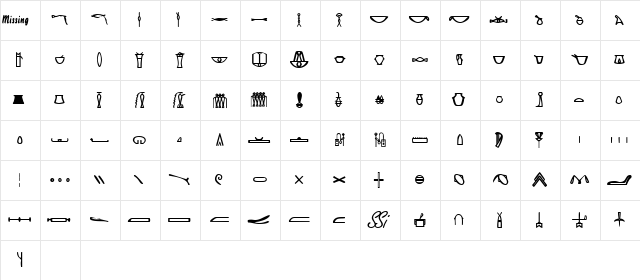 Cartouche6SSK Regular  glyph index