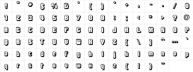 Fascuny Night shadow Regular  glyph index