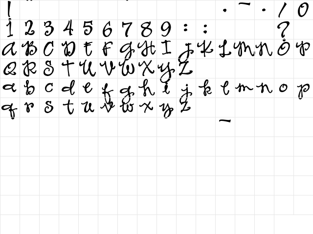 Ms to try a bon? Regular  glyph index