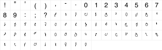 Narnian Regular  glyph index