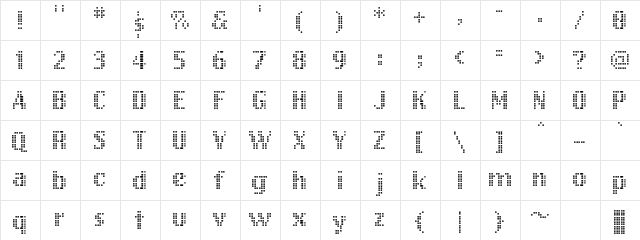 FreeDesign001Bitbit Regular  glyph index