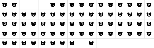 puchan Regular  glyph index