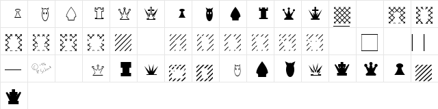 SimpleChessFont Regular  glyph index
