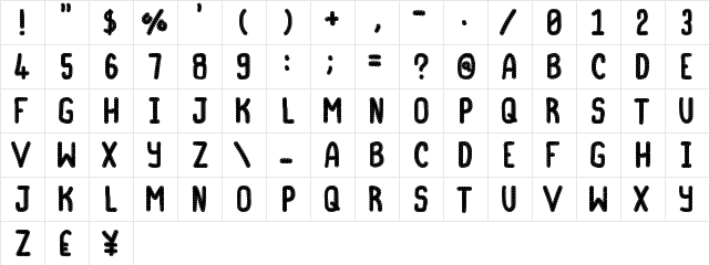 Baby Soft Stitches Regular  glyph index