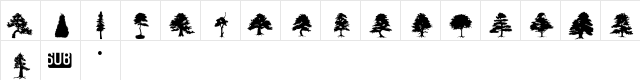 SubiktoTreebeta Regular  glyph index