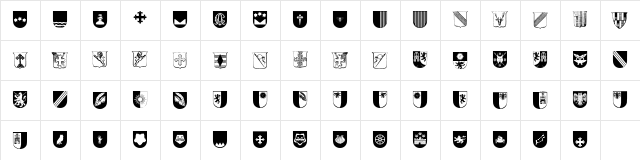 Wappen Regular  glyph index