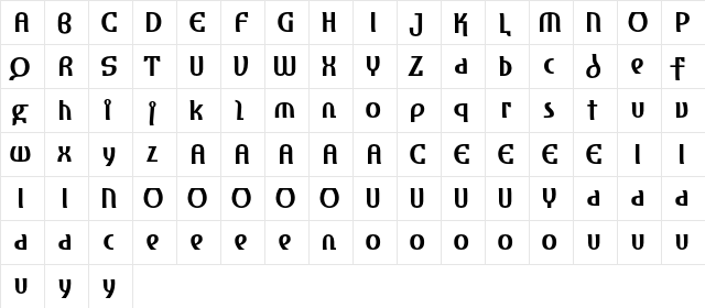 Amhara reduced Regular  glyph index