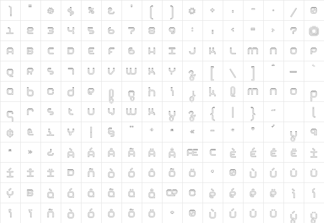 Basis DoubleOutline  glyph index