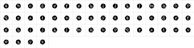 CBX-ChippyCircles Regular  glyph index