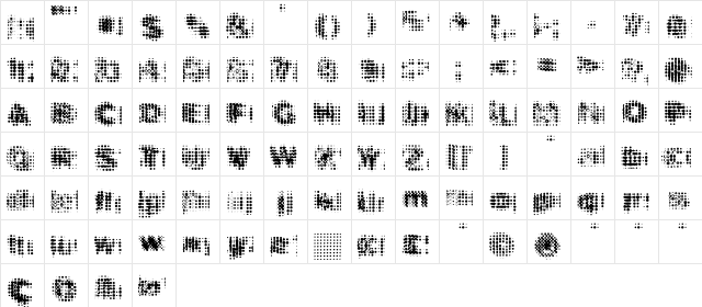 Cyber Static  glyph index