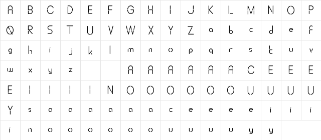 ALDORA DEMO Cutting Regular  glyph index