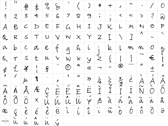 FG Hjalmar Regular  glyph index