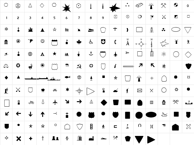CartographerLightSSK Regular  glyph index