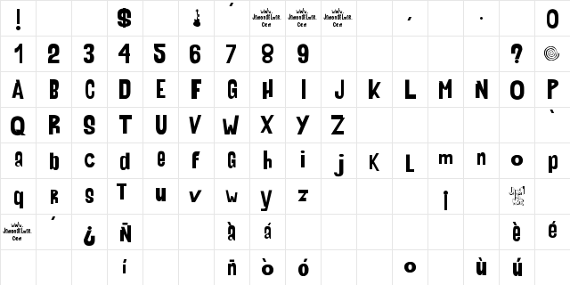 AHDN Regular  glyph index