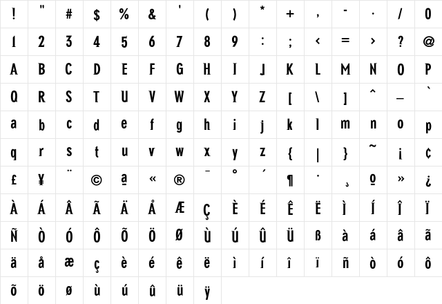 NewGlobal Bold  glyph index