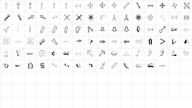 DexisDingbatsFiveSSi Regular  glyph index