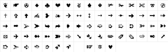 XRough18 Becker Regular  glyph index