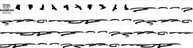 Dark Crow Swash PERSONAL USE Regular  glyph index