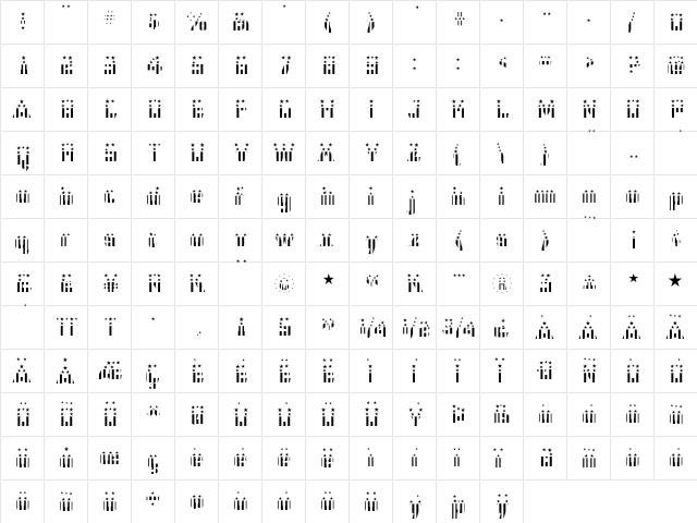 CFB1 American Patriot SPANGLE 2 Bold  glyph index