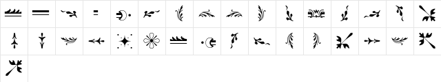 Fournier MT Ornaments  glyph index