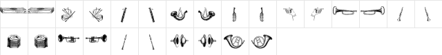 musical instruments, 2nd chair Regular  glyph index