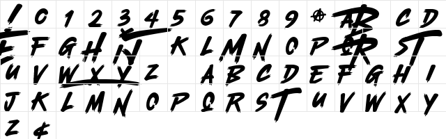 The Midnight DEMO Regular  glyph index