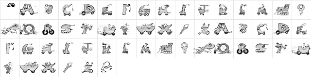 MovingLetters Regular  glyph index