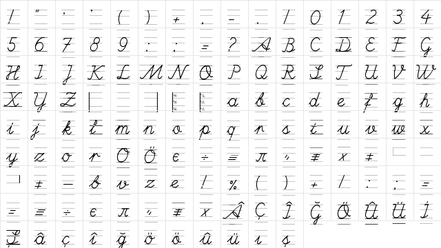 UlusalOkul.Com ǩzgili Regular  glyph index