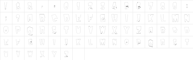 MondoOutline Regular  glyph index