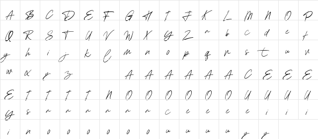 William Dhatos Regular  glyph index