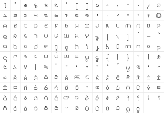 Basix Regular  glyph index