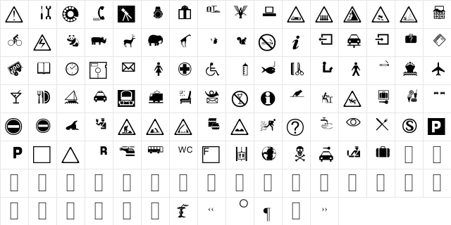 BD International Regular  glyph index
