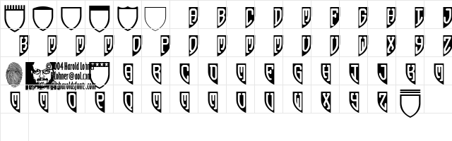HM ShieldDemo Regular  glyph index