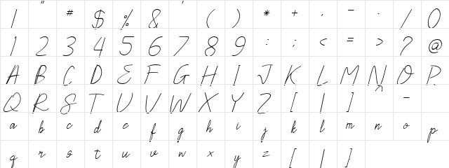 Antallya Regular  glyph index
