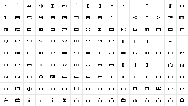 starlightseed citysightseeing Regular  glyph index