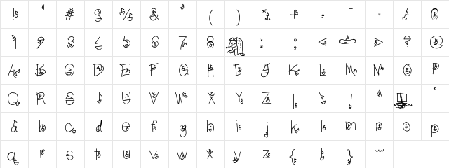 Boatfont Medium  glyph index