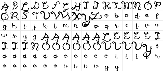 Blueberry Jam Free For Personal Regular  glyph index